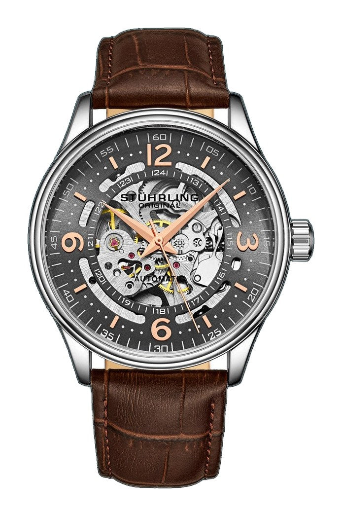 Denmark 3947 Automatic 42mm Skeleton Brown/Leather | Gray Dial