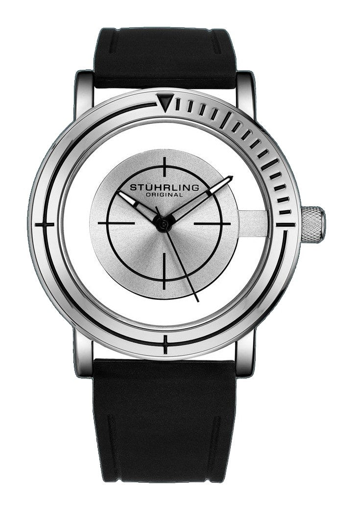 Aviator Black Silicone Black/Silicone | Silver Dial