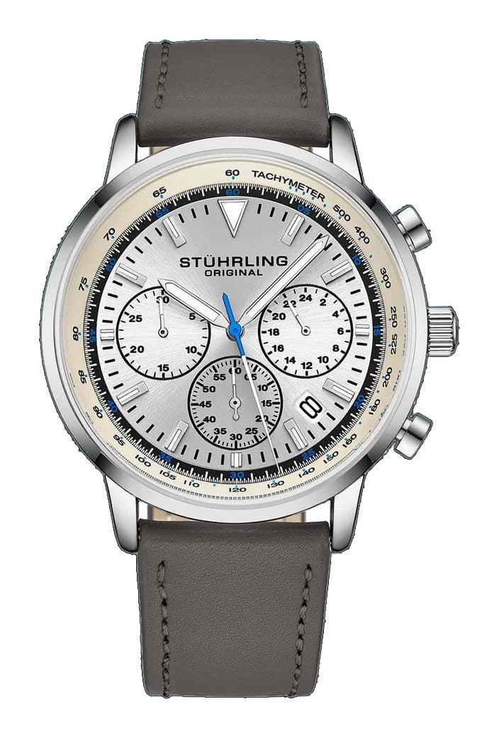 Monaco Silver Dial/ Grey Leather | Silver Dial