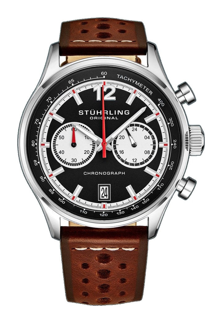 Monaco Brown/Leather/Black Dial/Silver Case | Black Dial