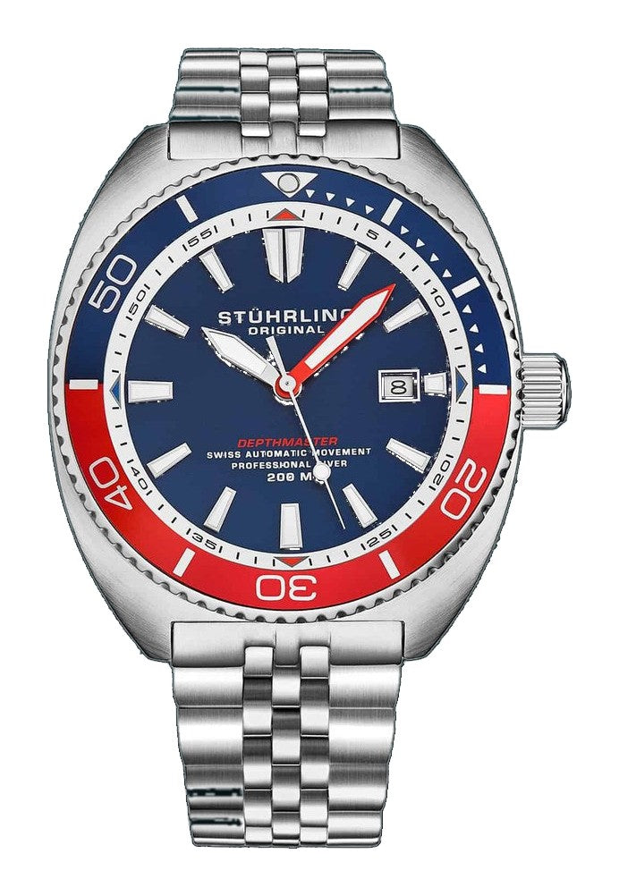 The Swiss Automatic Depthmaster Diver Blue/Red | Blue Dial