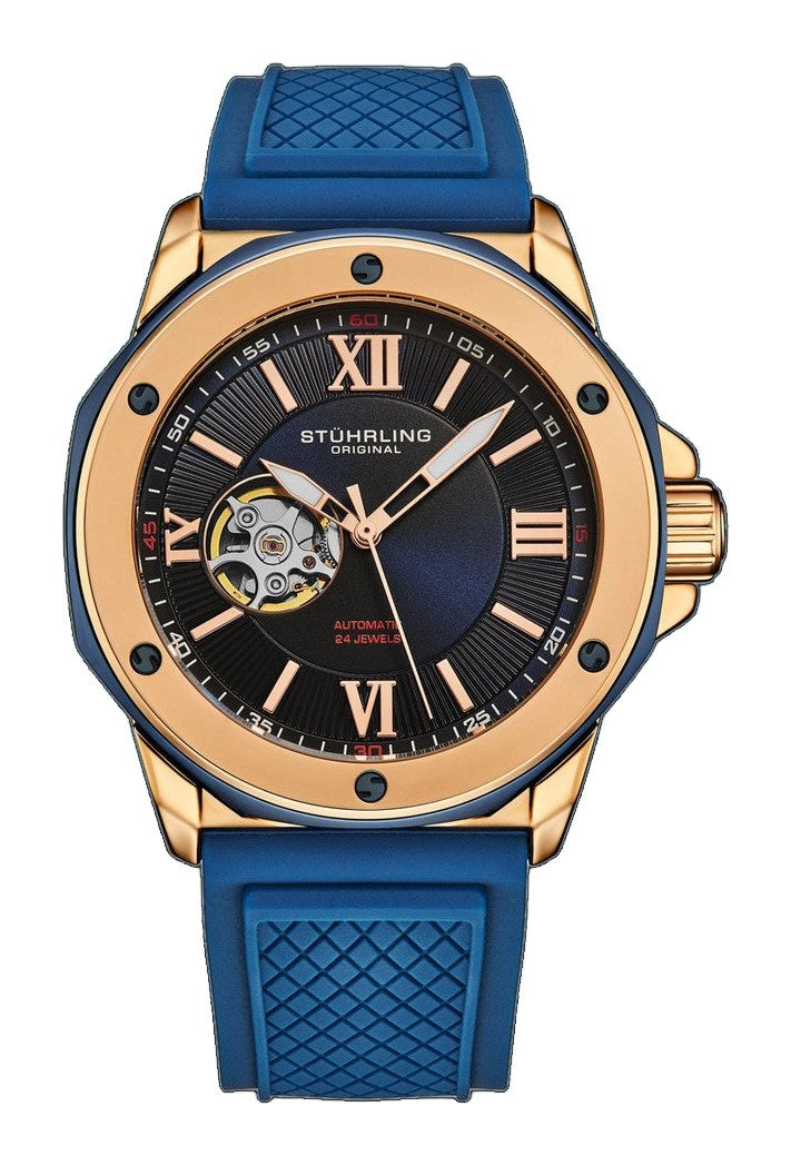 Edwardian Automatic 44mm Skeleton Blue/Rose | Blue Dial