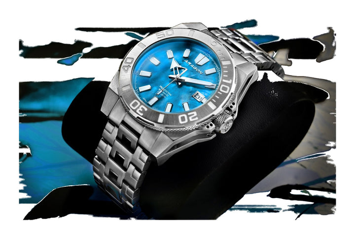 Silverjet AM/PM NH37 Automatic Blue Mother of Peal Dial | Blue Mother of Pearl Dial