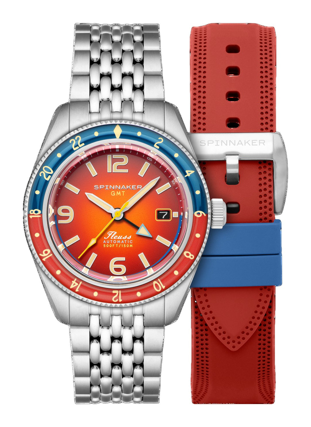 Fleuss GMT Automatic Red/Stainless Steel | Red Dial
