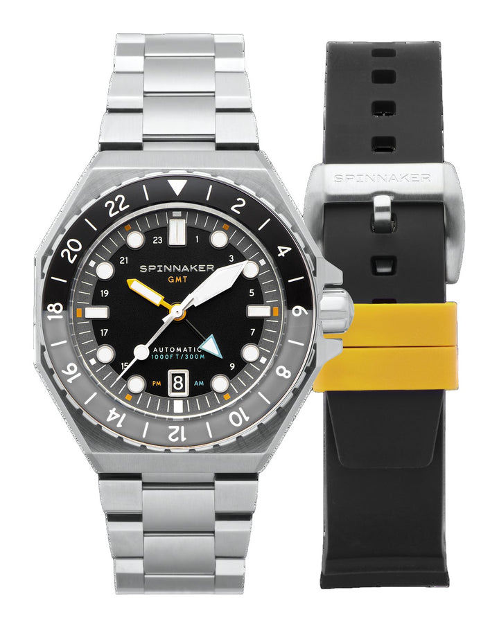 Dumas GMT Automatic Black/Stainless Steel | Black Dial