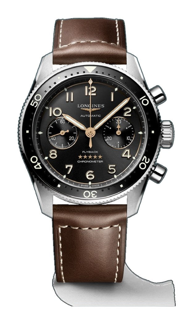 Spirit Flyback Black / Leather | Black Dial
