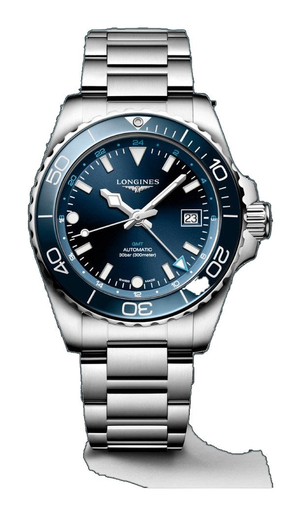HYDROCONQUEST GMT Blue / Stainless Steel | Blue Dial