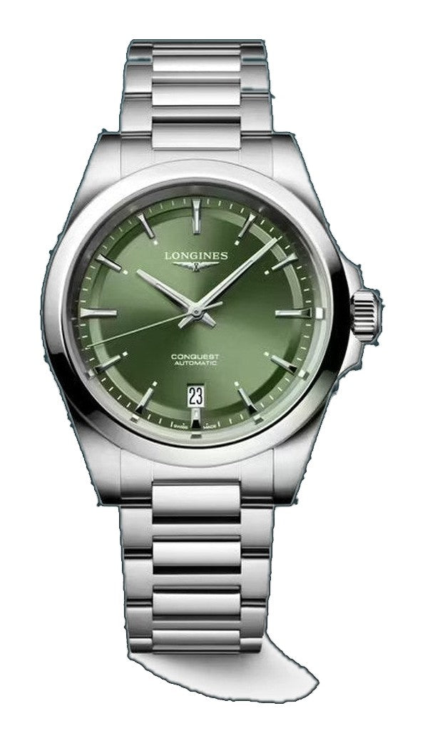 Conquest Silver/Green Sunray Green Dial
