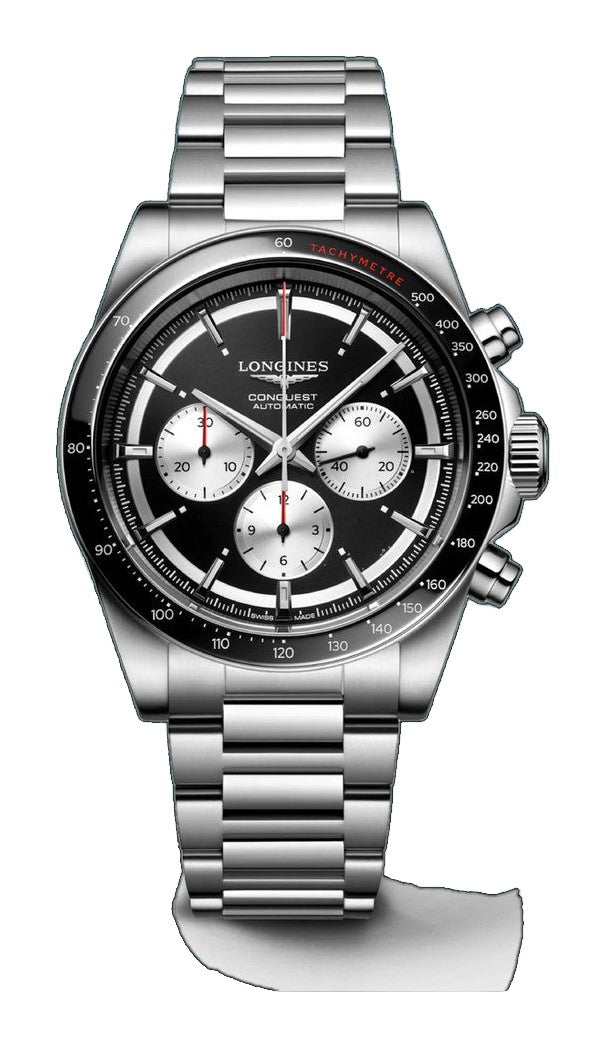 Conquest Chronograph Black / Stainless Steel | Black Dial