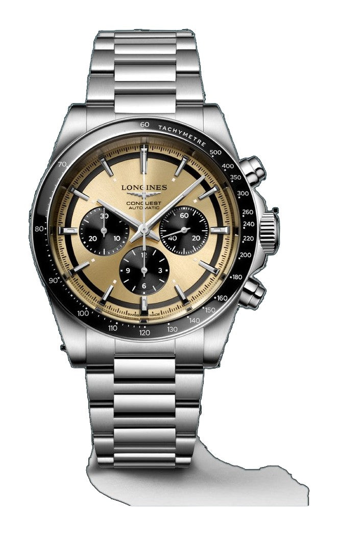 Conquest Chronograph Gold / Stainless Steel | Gold Dial