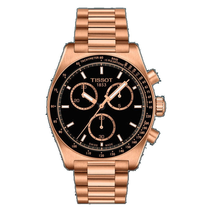 Tissot PR516 Quartz Chronograph Rose-Gold Black Dial