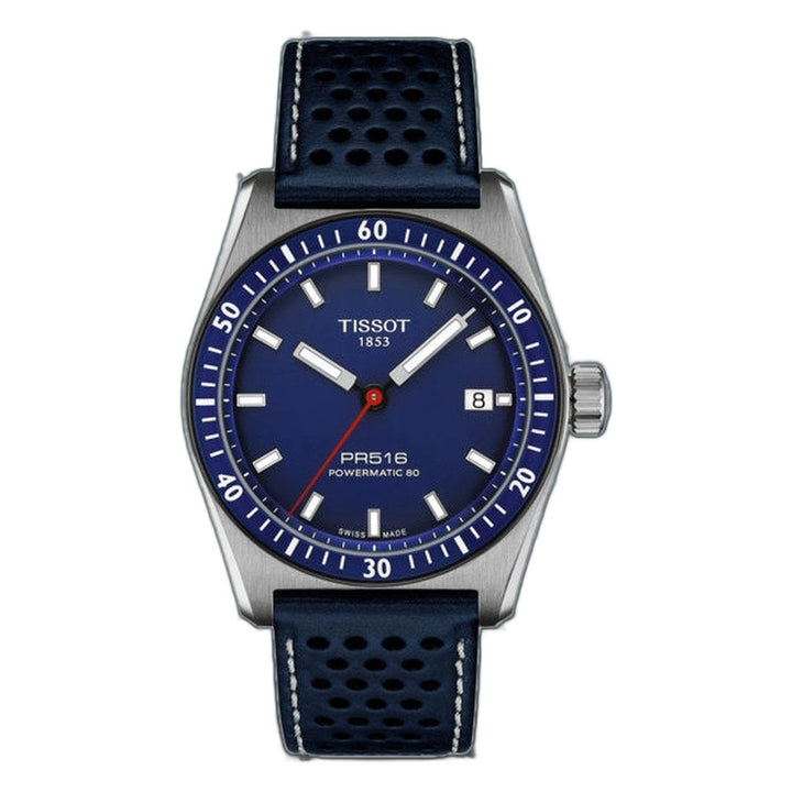 Tissot PR516 POWERMATIC 80 Blue / Leather Blue Dial