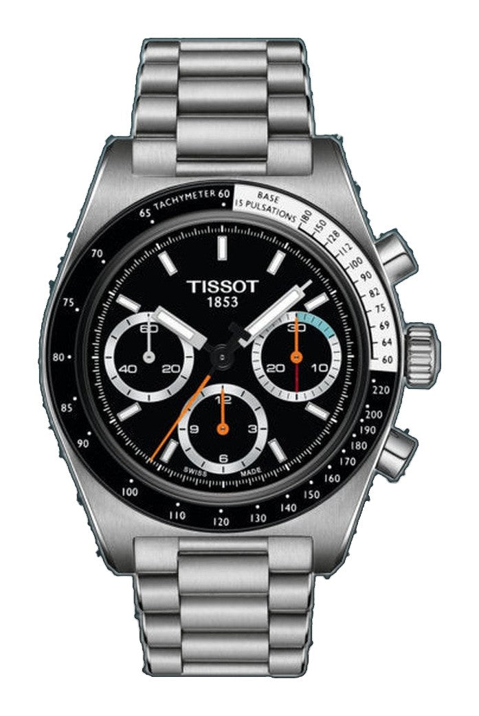 PR516 Mechanical Chronograph Silver-tone Black Dial