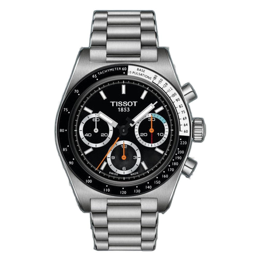 Tissot PR516 Mechanical Chronograph Silver-tone Black Dial