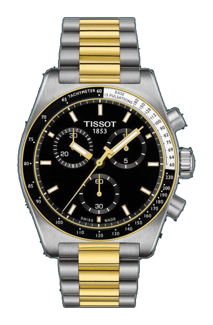 PR516 Chronograph Silver-tone/ Yellow Gold Black Dial