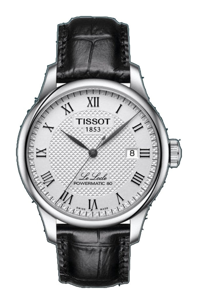LE LOCLE POWERMATIC 80 Black / Leather Silver Dial