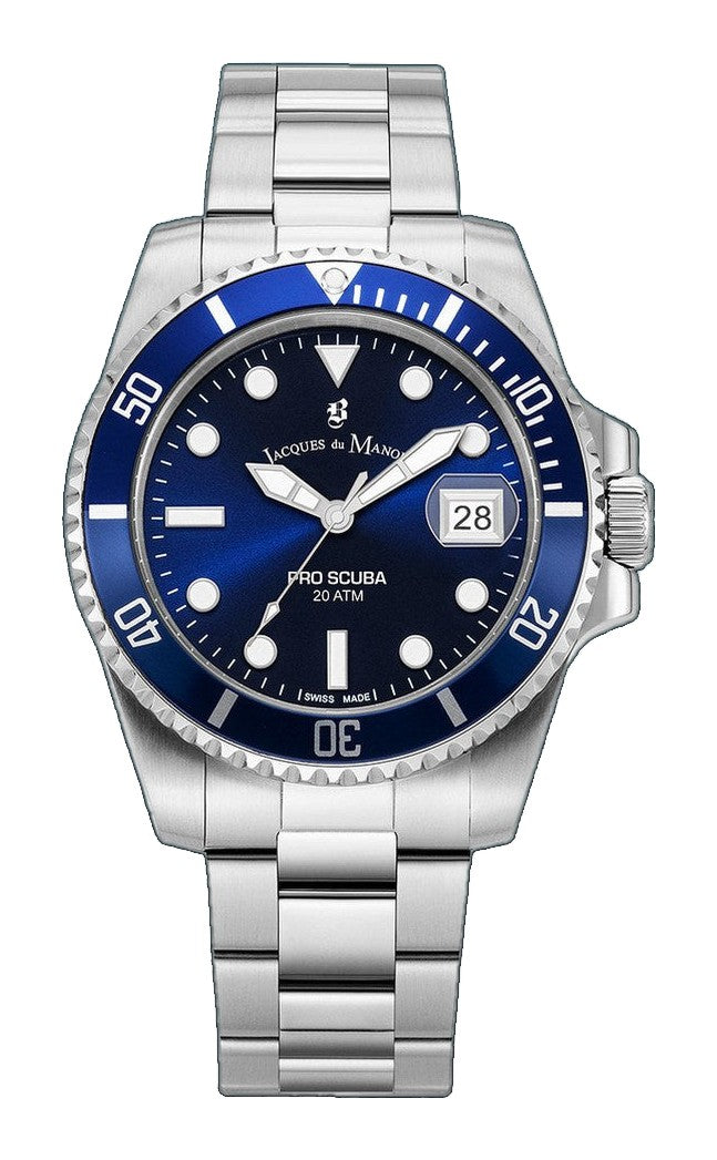 Pro Scuba 43mm Blue dial, stainless steel bracelet, unidirectional bezel Blue Dial