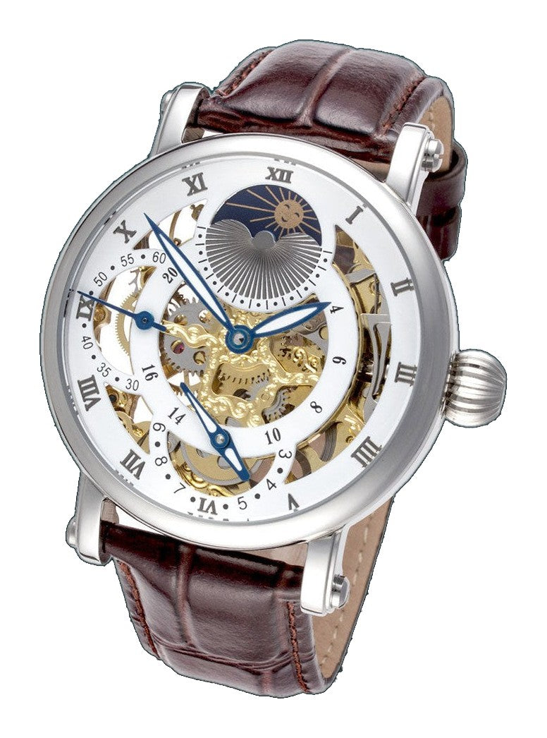 Traveller Series brown leather/two tone | White Dial