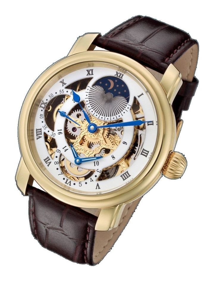 Traveller Series brown leather /gold | White Dial