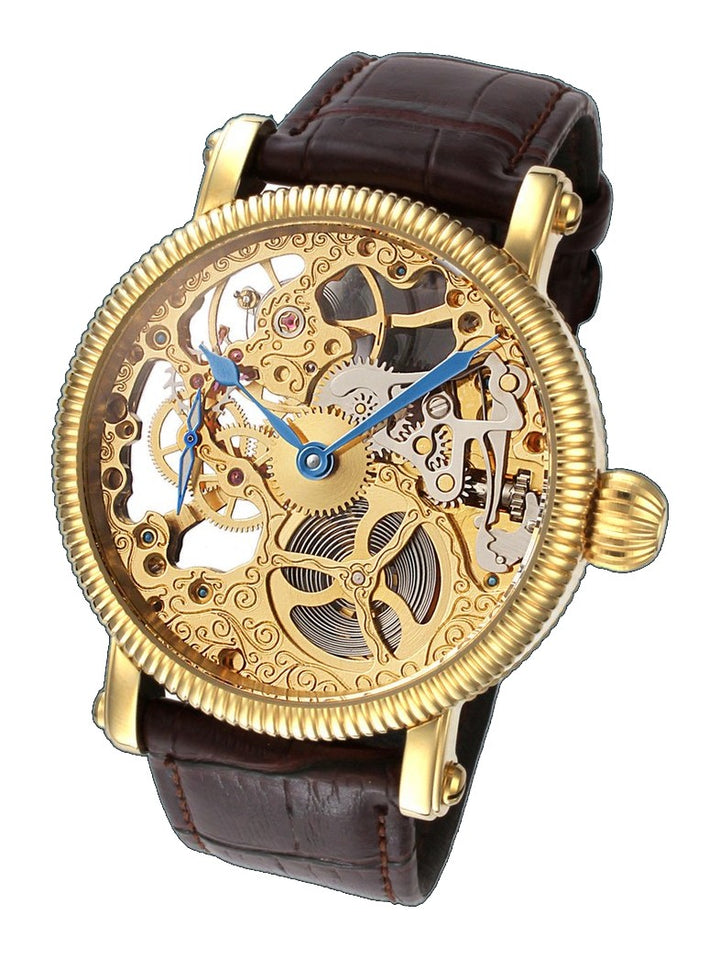 Skeleton Series brwn/gold coin edge | Gold Dial