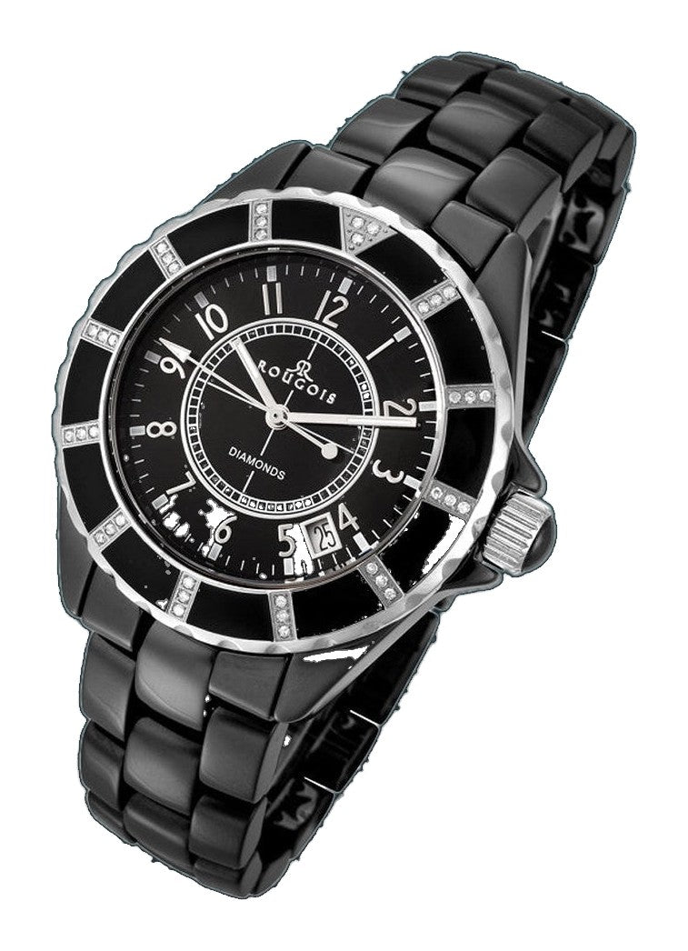 Iconic Series ceramic black/silver | Black Dial