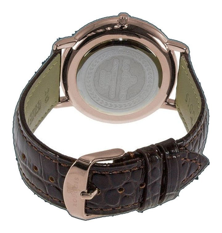 Covington  Series brown band/rose gold/crystals | White Dial