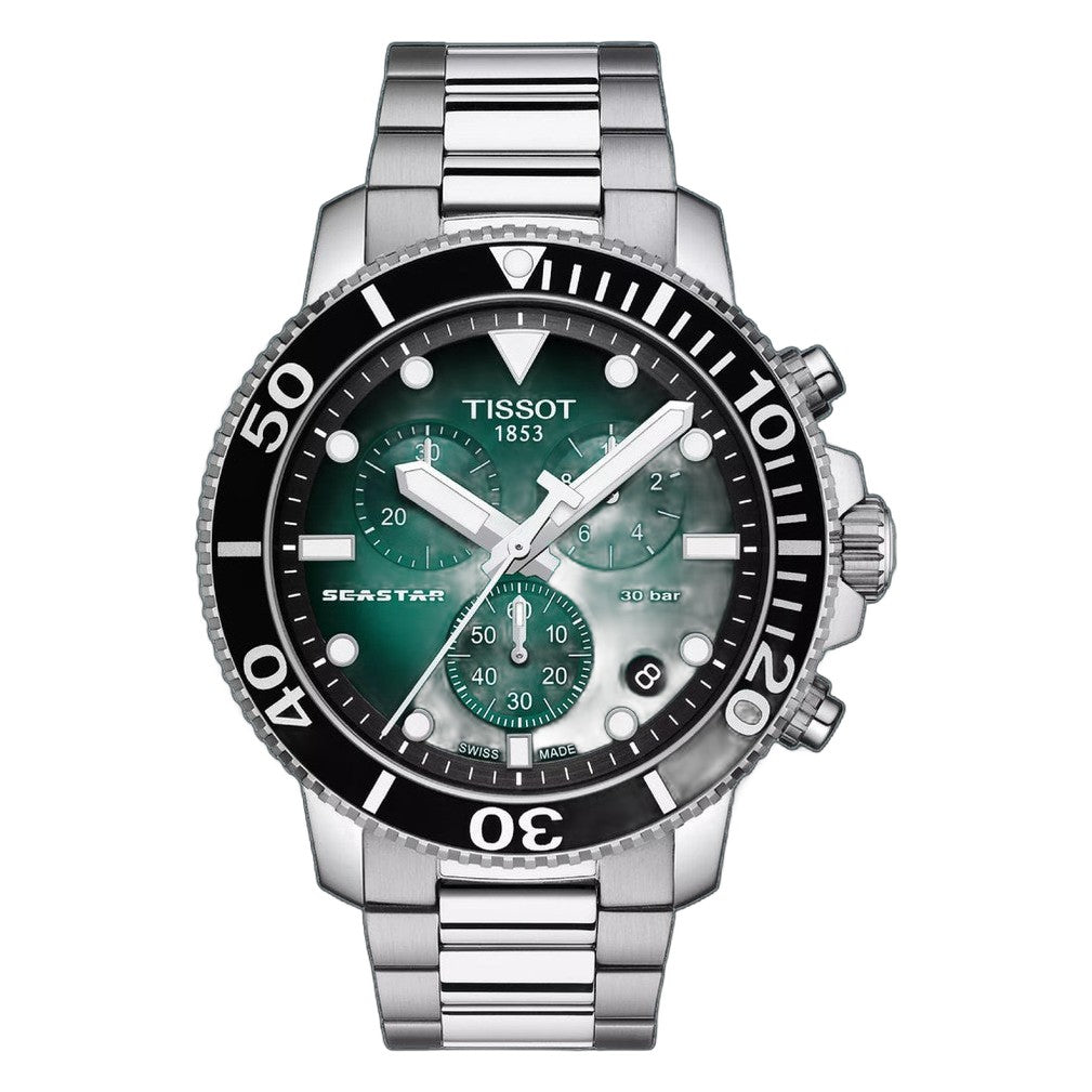 Tissot Seastar 1000 Chronograph Green / Stainless Steel | Green Dial