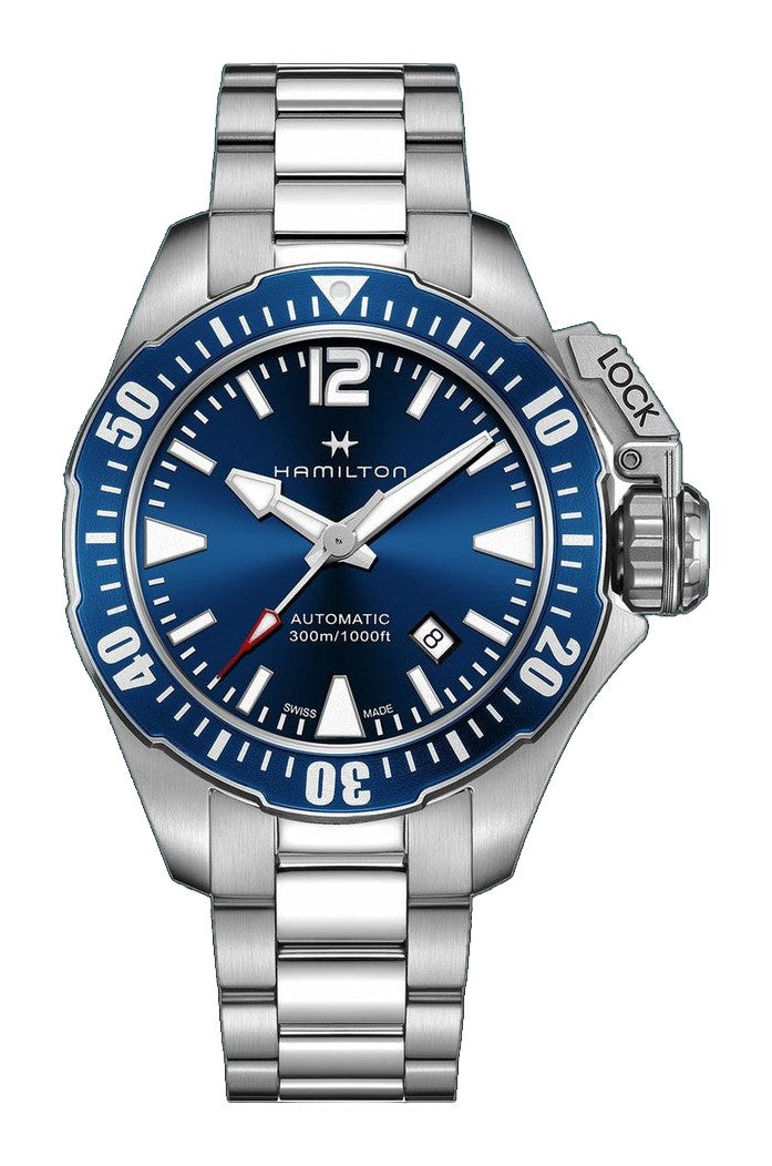 Khaki Navy Silver/SS Blue Dial