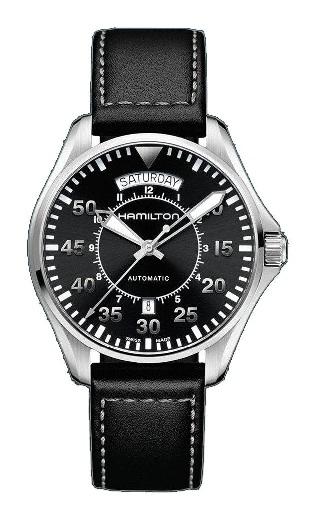 Khaki Aviation Pilot Day Date Auto Black / Leather