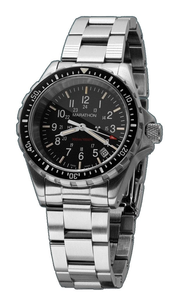 Divers Quartz Black NGM/Steel Bracelet | Matte Black Dial