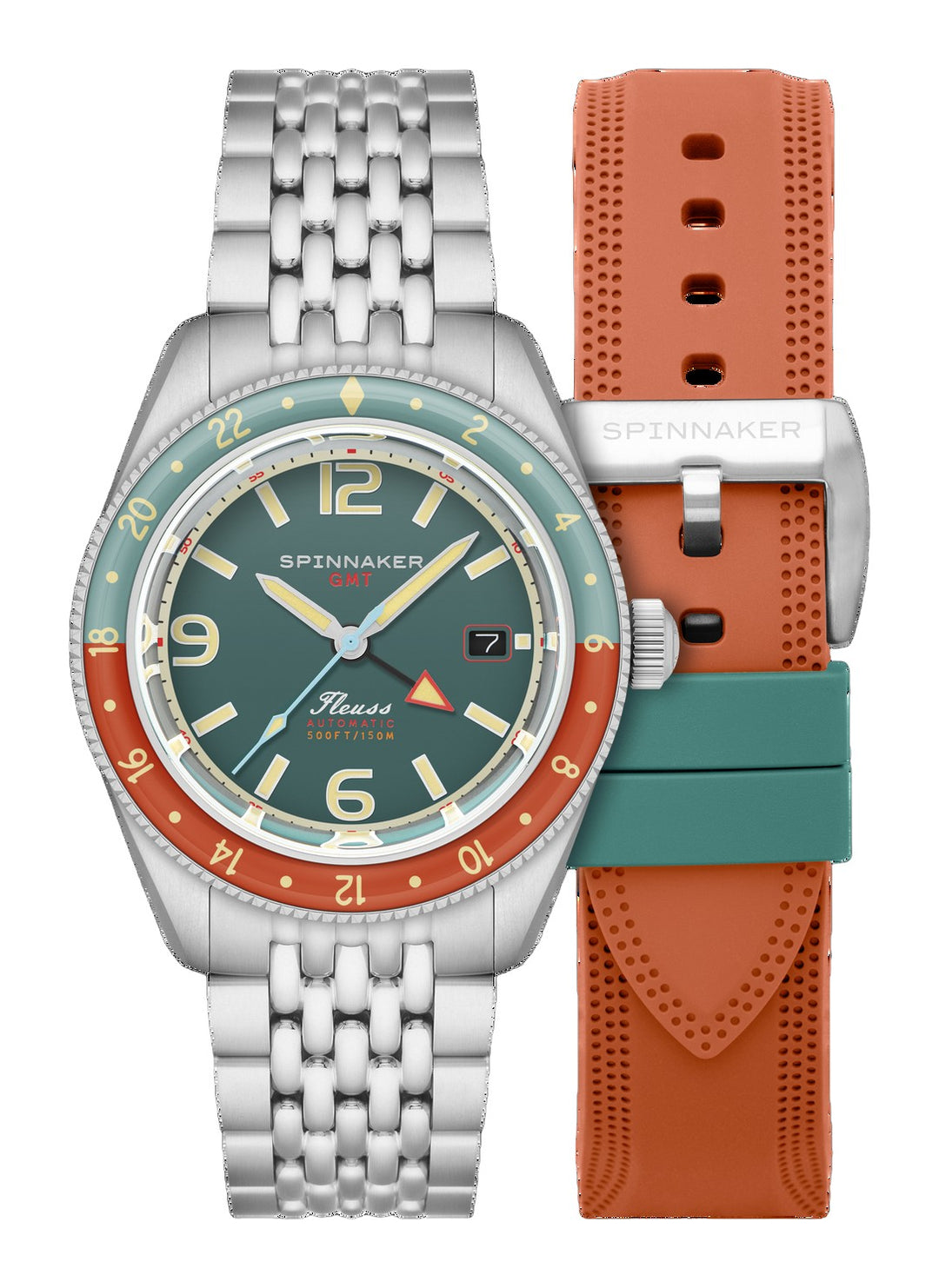 Spinnaker Fleuss GMT Automatic Green / Stainless Steel | Green Dial