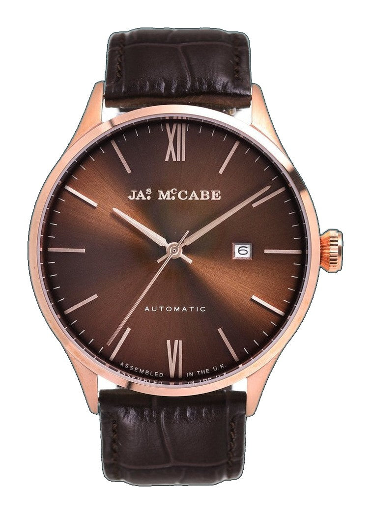 James McCabe London Automatic Watch Brown / Leather | Brown Dial