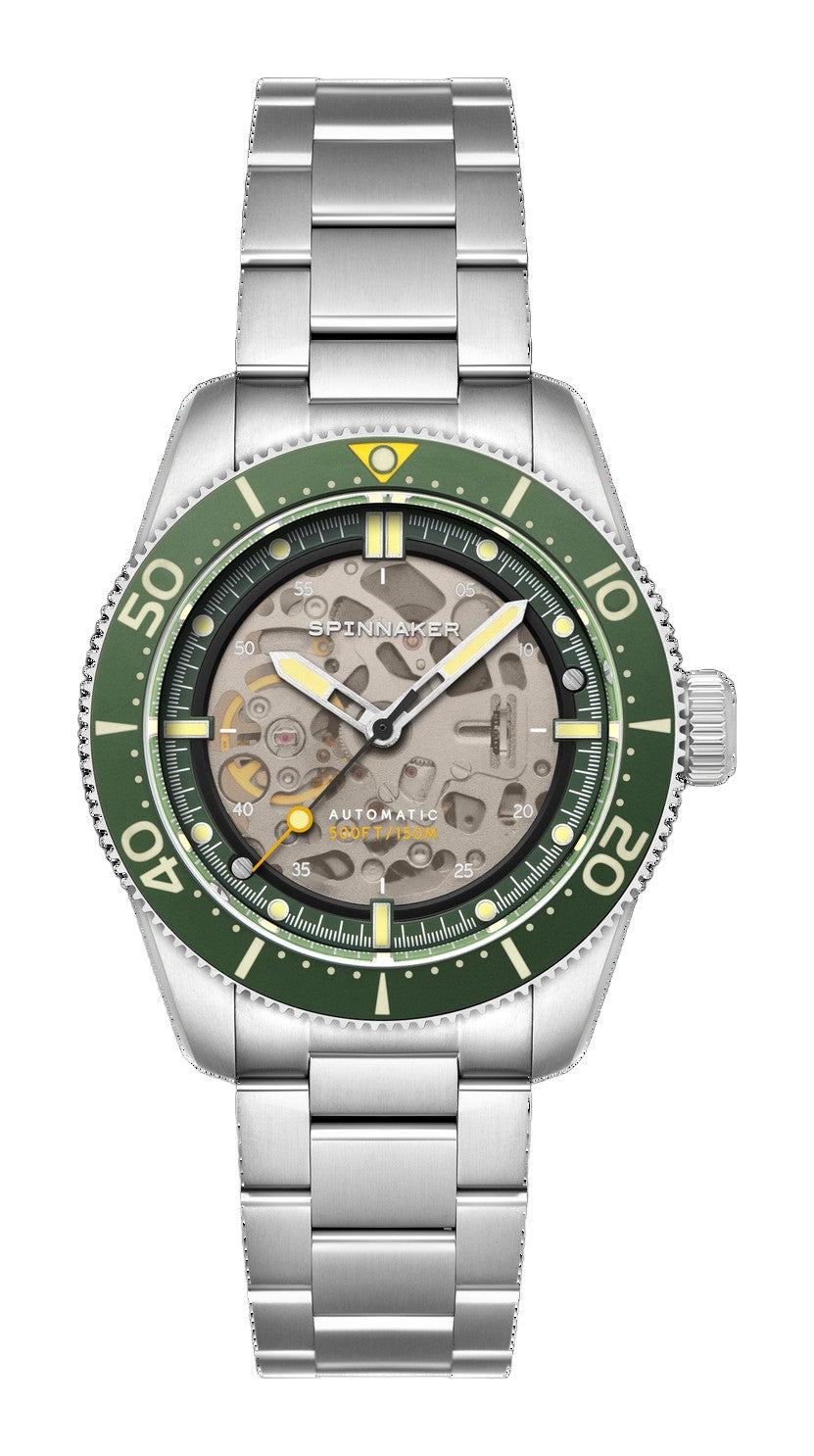 Croft 42 Skeleton Automatic Green / Stainless Steel | Black Dial