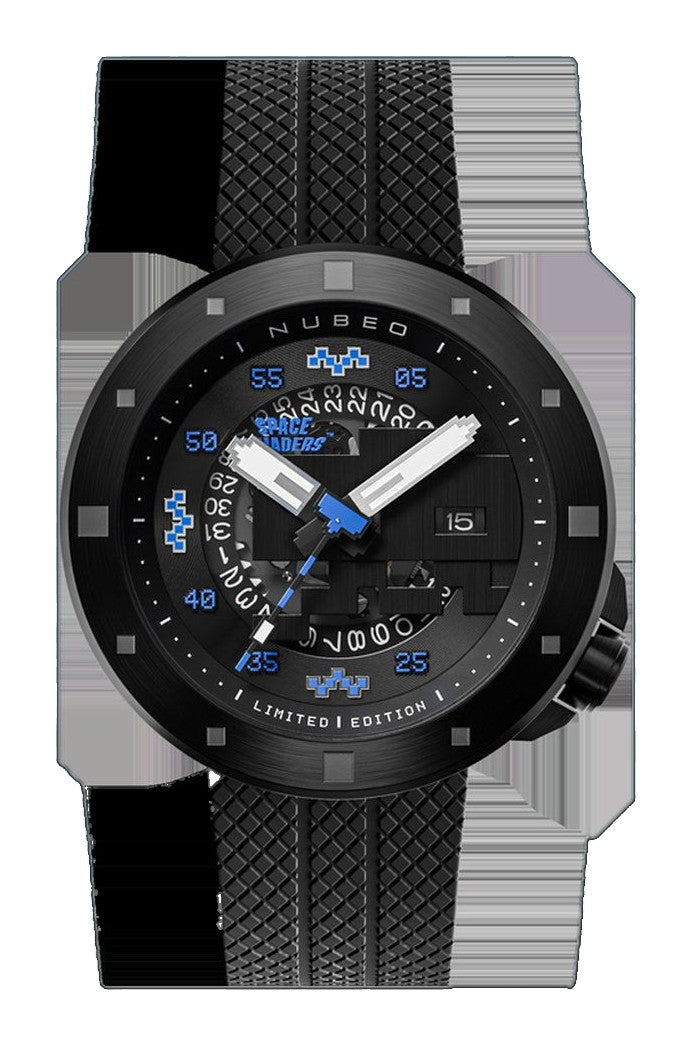 Cassini Automatic Space Invaders Limited Edition Black & Blue / Black | Black Dial