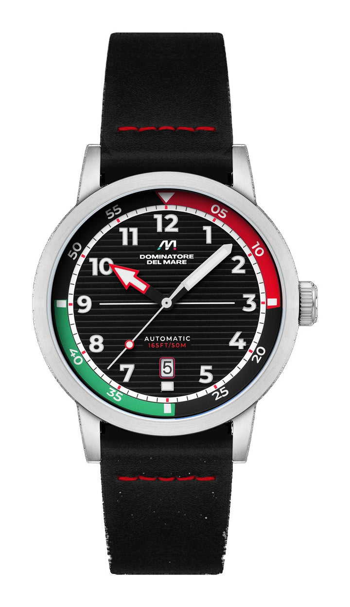 Camogli Automatic Black / Black Leather | Black Dial