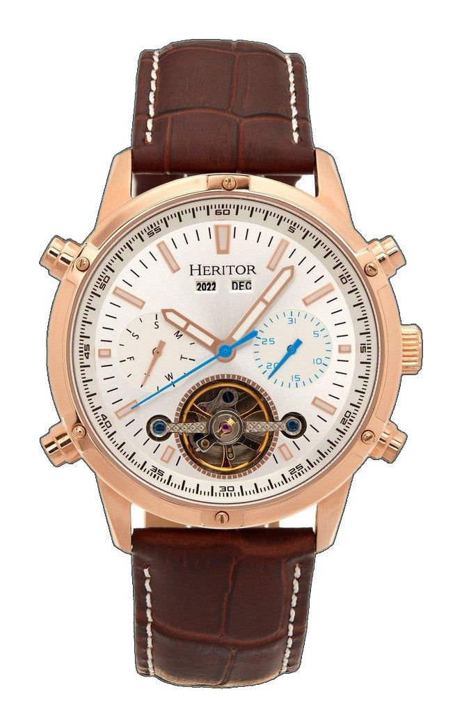 Wilhelm Brown/Rose Gold | Silver Dial