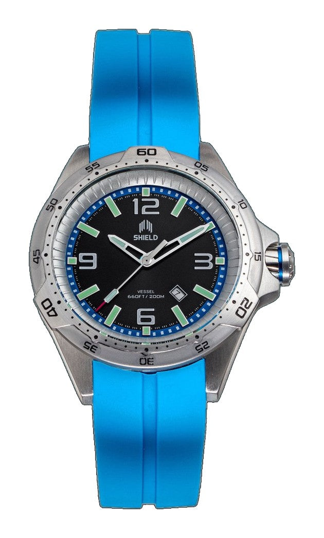 Vessel with Date Light Blue | Black Dial