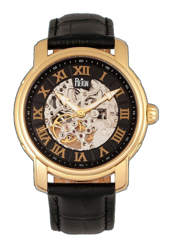Kahn Skeleton Watch Gold/Black | Black Dial