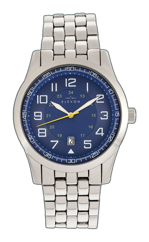 Garrison Bracelet Watch w/Date Silver/Blue | Blue Dial