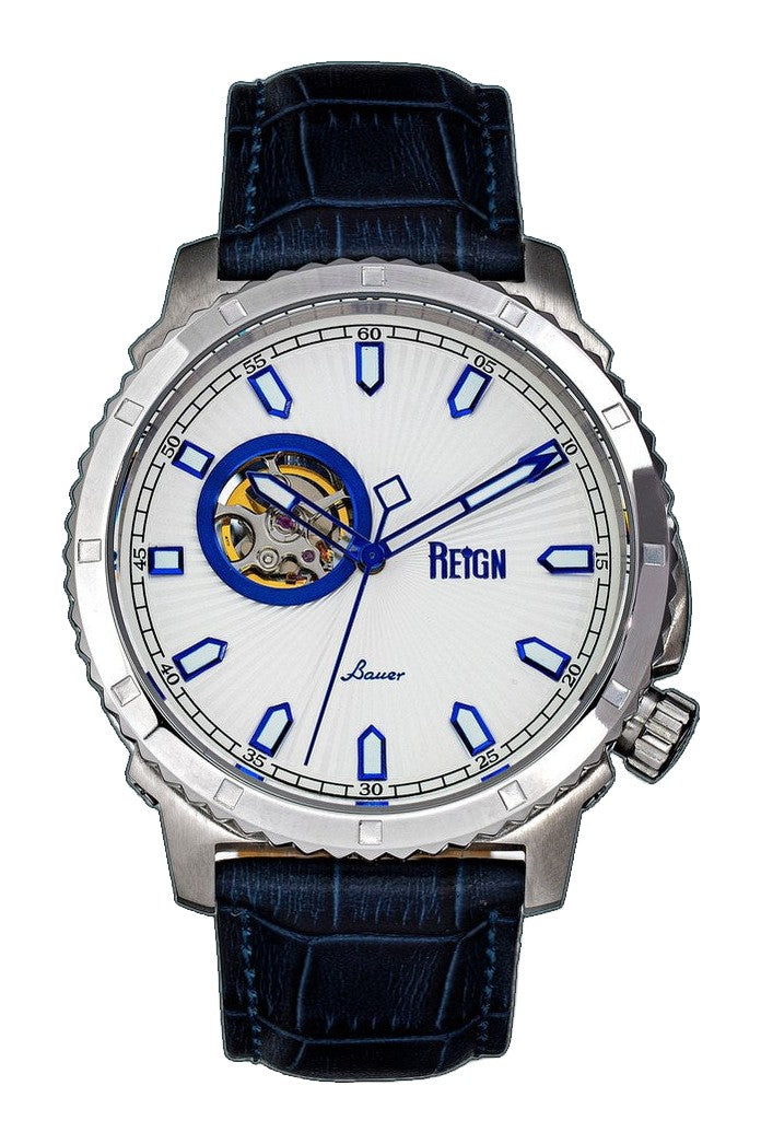 Bauer Silver/Blue | White Dial