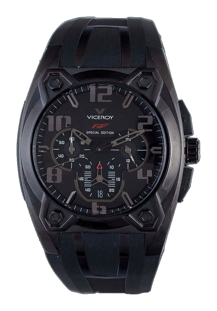 Viceroy 1 Black, Black Rubber Chronograph | Black Dial
