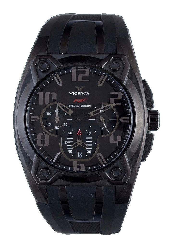Viceroy 1 Black, Black Rubber Chronograph | Black Dial