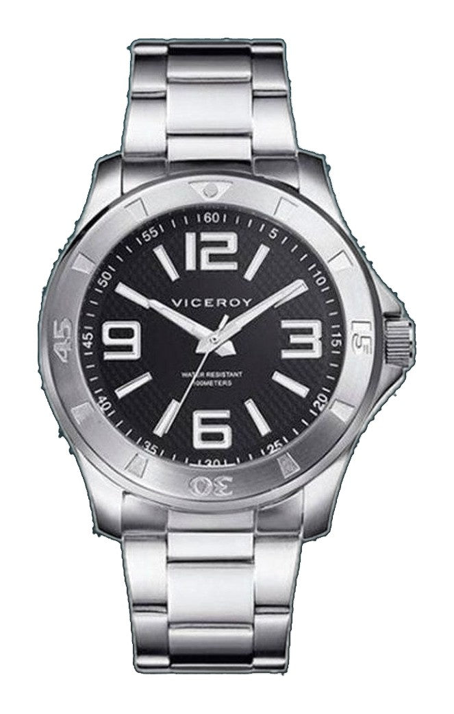 Viceroy 1 Men's Sport Luminous Black Dial Stainless Steel Watch | Black Dial
