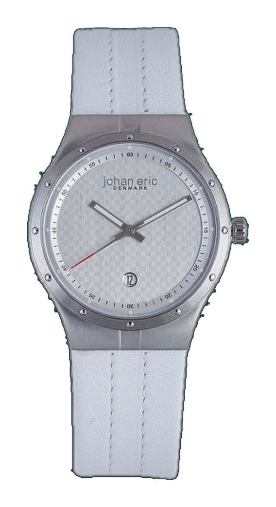 Skive Silver, White Calfskin Leather | Silver Dial