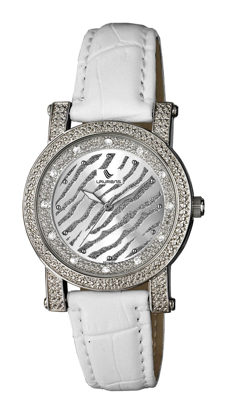 Silver/Gray Silver/Gray, White  Leather | Silver Dial
