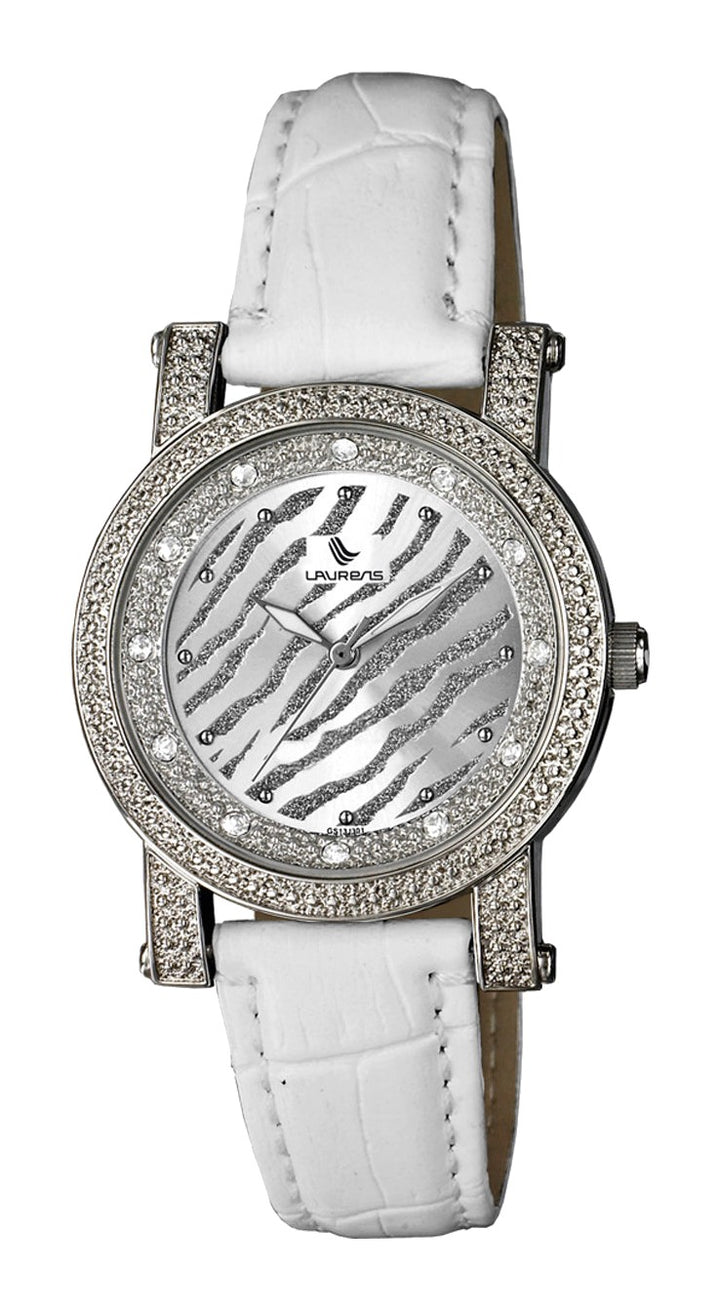 Silver/Gray Silver/Gray, White  Leather | Silver Dial