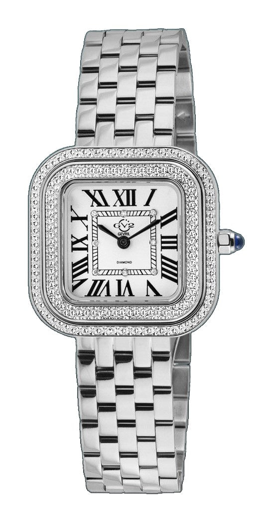 Bellagio GV2 Women's Diamond Swiss Quartz Watch, Silver/White dial 8 Diamonds, Bracelet White Dial