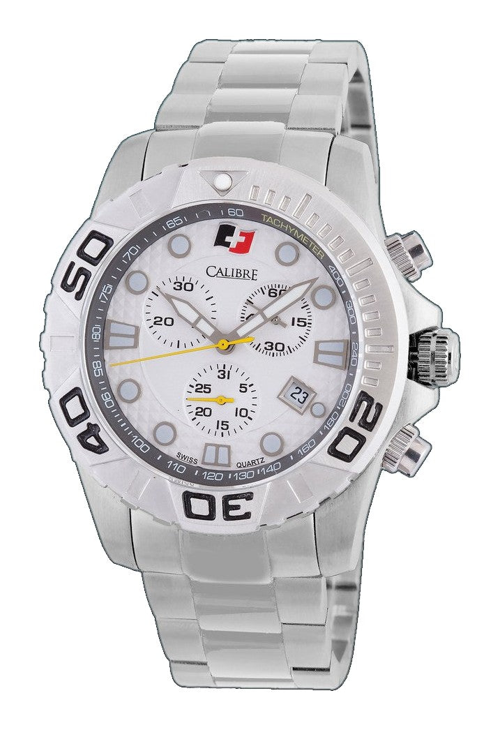 Akron White-steel Chronograph | White Dial