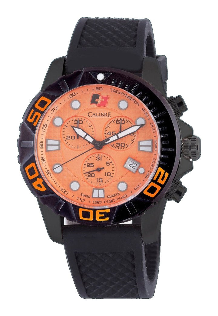 Akron Orange- IPBlack Chronograph | Orange Dial