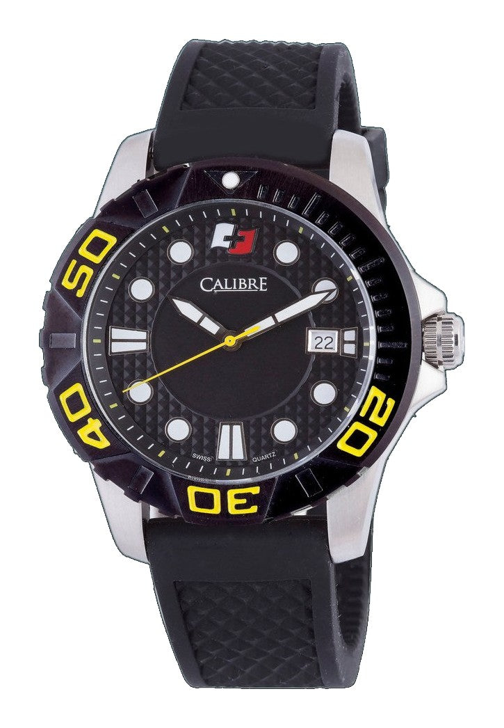 Akron Black yellow -Black | Black Dial